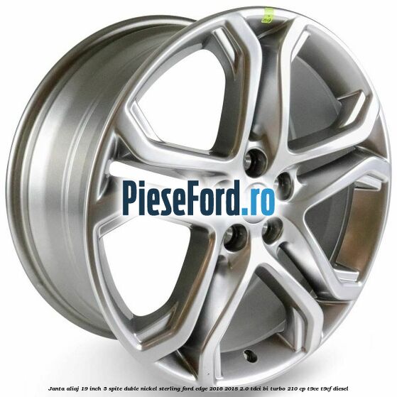 Janta aliaj 19 inch, 5 spite duble nickel sterling Ford Edge 2016-2018 2.0 TDCi Bi-Turbo 210 cp T9CE, T9CF diesel