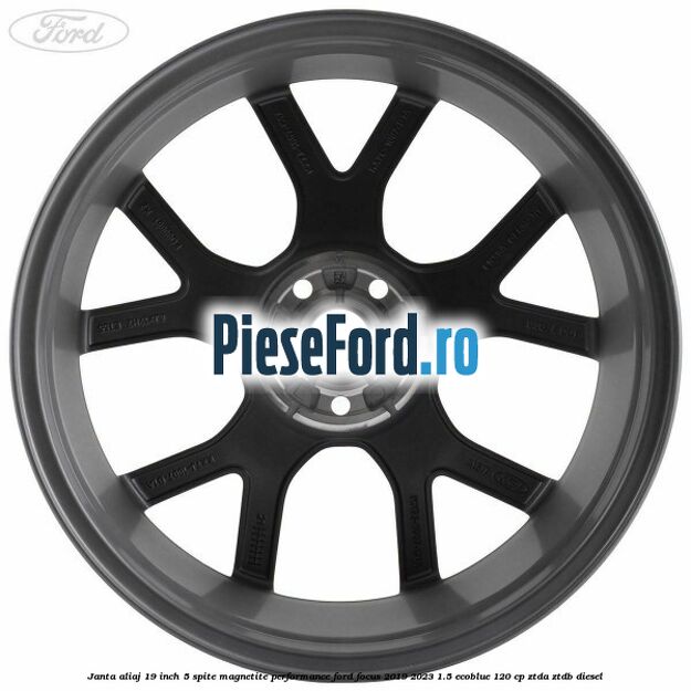 Janta aliaj 19 inch, 5 spite magnetite performance Ford Focus 2019-2023 1.5 EcoBlue 120 cp ZTDA, ZTDB diesel