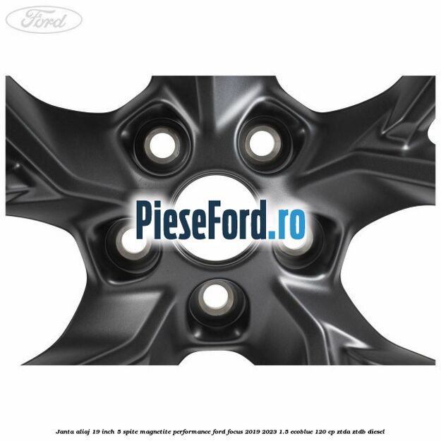 Janta aliaj 19 inch, 5 spite magnetite performance Ford Focus 2019-2023 1.5 EcoBlue 120 cp ZTDA, ZTDB diesel