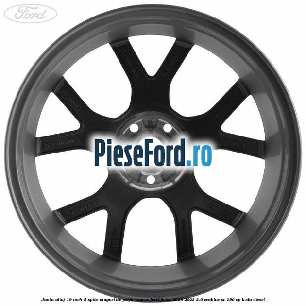 Janta aliaj 19 inch, 5 spite magnetite performance Ford Focus 2019-2023 2.0 EcoBlue ST 190 cp BCDA diesel