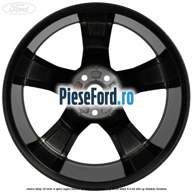 Janta aliaj 19 inch, 5 spite negru Bullitt GT spate Ford Mustang 2018-2022 5.0 V8 450 cp 50SDEM benzina