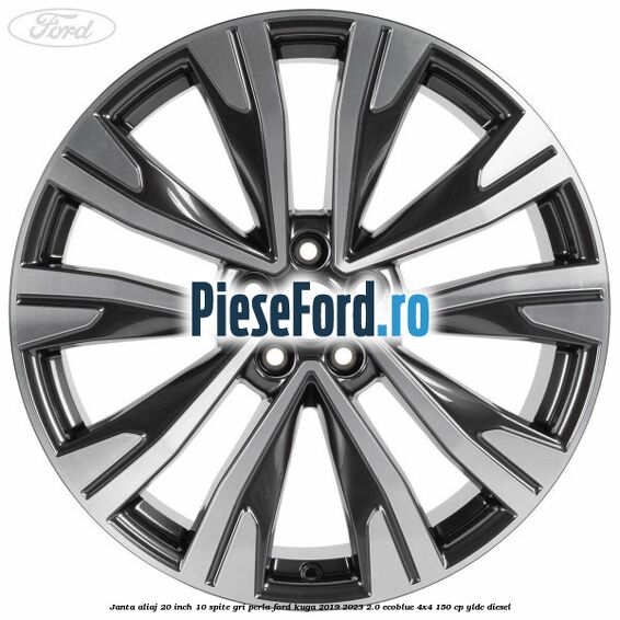 Janta aliaj 20 inch, 10 spite gri perla Ford Kuga 2019-2023 2.0 EcoBlue 4x4 150 cp YLDC diesel