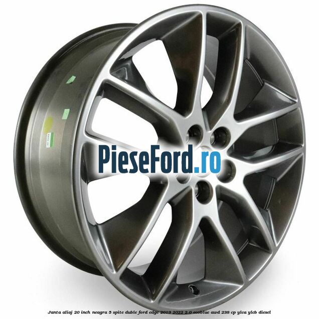 Janta aliaj 20 inch neagra, 5 spite duble Ford Edge 2019-2022 2.0 EcoBlue AWD 238 cp YLCA, YLCB diesel