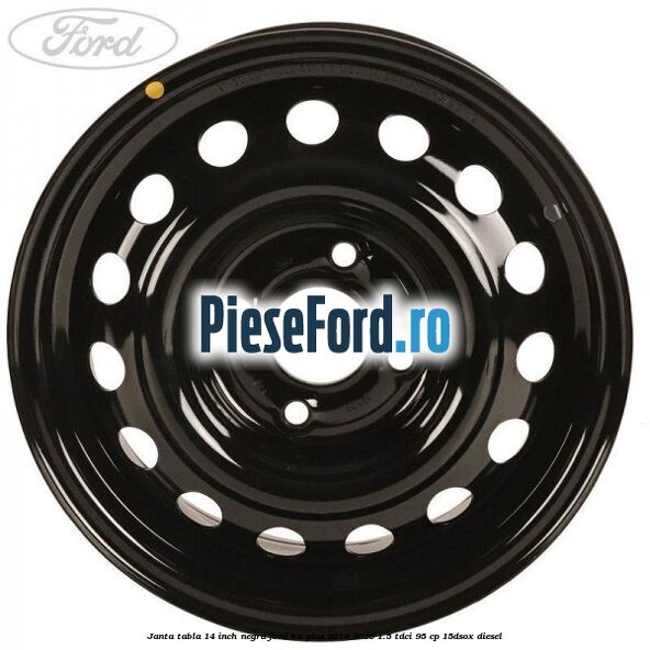 Janta tabla 14 inch negru Ford Ka plus 2019-2020 1.5 TDCI 95 cp 15DSOX diesel