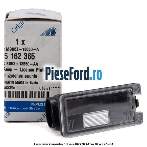 Lampa numar inmatriculare Ford Kuga 2019-2023 2.5 FHEV 190 cp n/a hybrid