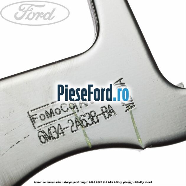 Levier actionare sabot stanga Ford Ranger 2016-2020 2.2 TDCi 160 cp GBVAJQJ, T22DD0P diesel