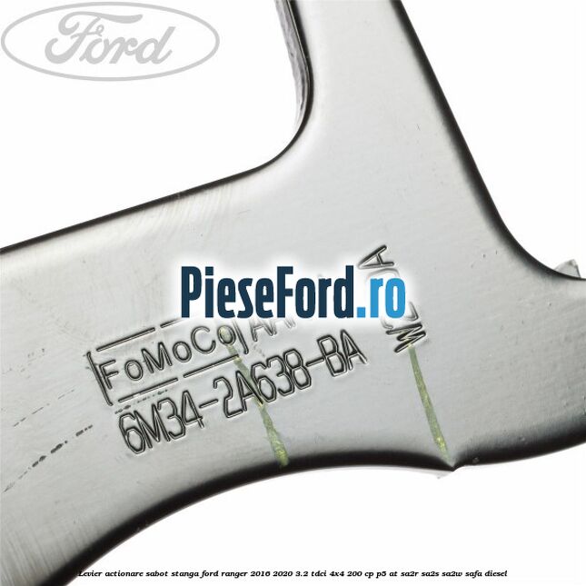 Levier actionare sabot stanga Ford Ranger 2016-2020 3.2 TDCi 4x4 200 cp P5-AT, SA2R, SA2S, SA2W, SAFA diesel