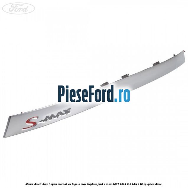 Maner deschidere hayon cromat cu logo S-MAX Keyless Ford S-Max 2007-2014 2.2 TDCi 175 cp Q4WA diesel