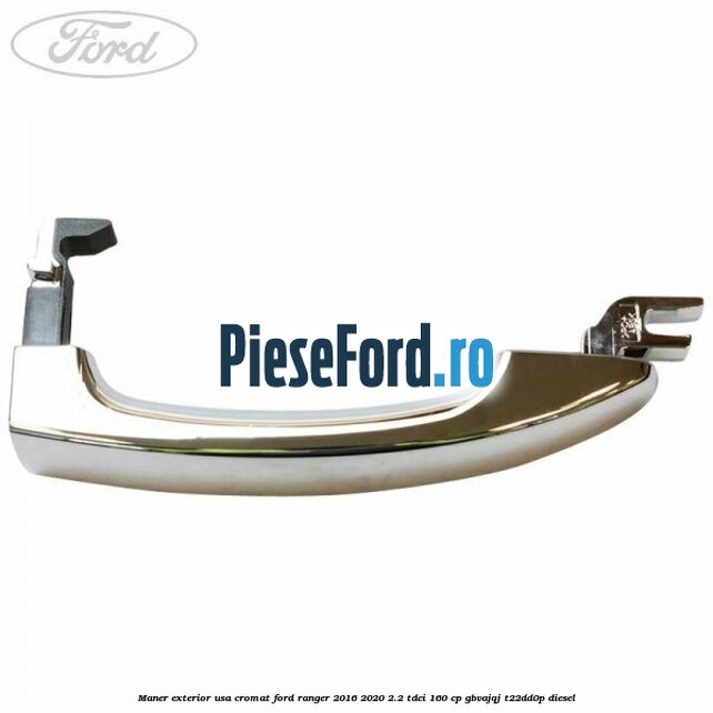 Maner exterior usa cromat Ford Ranger 2016-2020 2.2 TDCi 160 cp GBVAJQJ, T22DD0P diesel