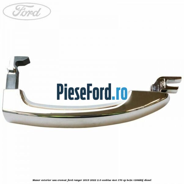 Maner exterior usa cromat Ford Ranger 2019-2022 2.0 EcoBlue 4x4 170 cp BC2X, T20DD0J diesel