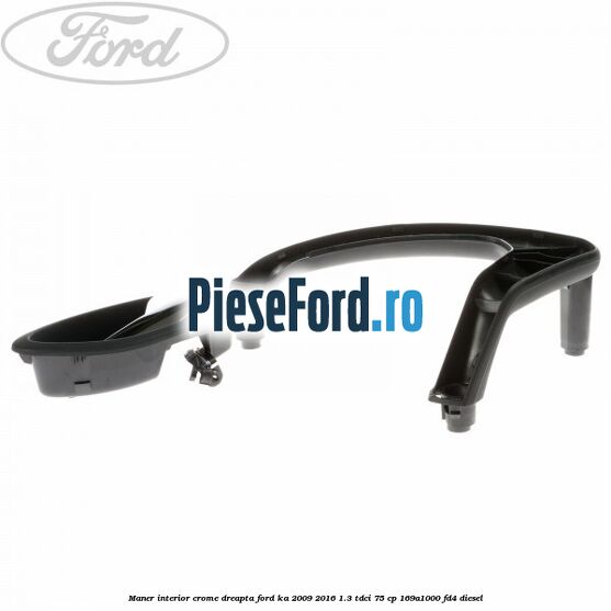 Maner interior crome dreapta Ford Ka 2009-2016 1.3 TDCi 75 cp 169A1000, FD4 diesel