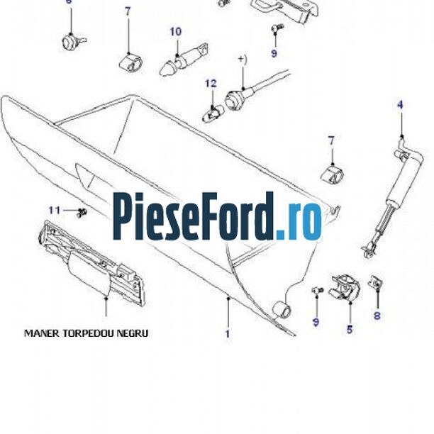 Maner torpedou culoare negru Ford Mondeo 2000-2007 2.0 TDCi 130 cp Maner torpedou culoare negru Ford Mondeo 2000-2007 2.0 TDCi 130 cp FMBA, N7BA, N7BB diesel