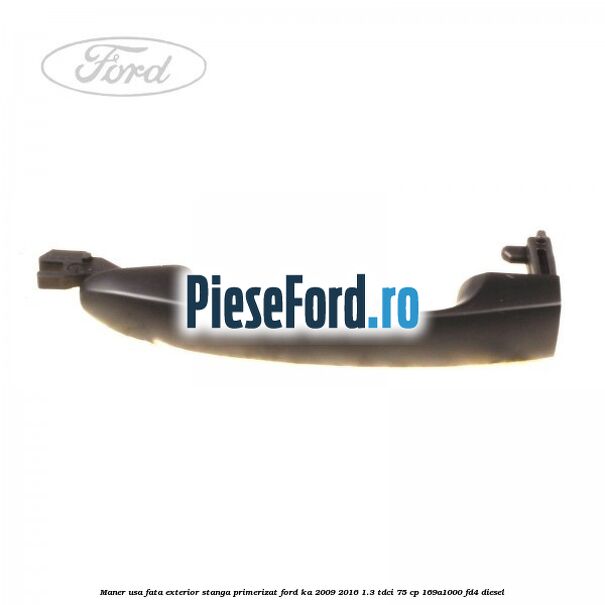 Maner usa fata exterior stanga primerizat Ford Ka 2009-2016 1.3 TDCi 75 cp 169A1000, FD4 diesel