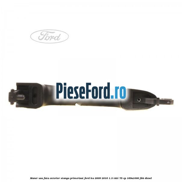 Maner usa fata exterior stanga primerizat Ford Ka 2009-2016 1.3 TDCi 75 cp 169A1000, FD4 diesel