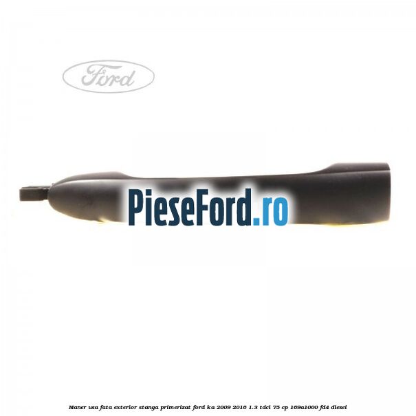 Maner usa fata exterior stanga primerizat Ford Ka 2009-2016 1.3 TDCi 75 cp 169A1000, FD4 diesel