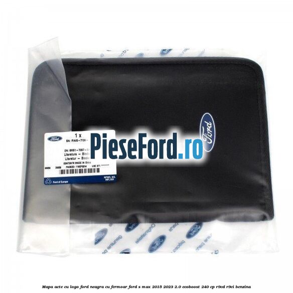 Mapa acte cu logo Ford neagra cu fermoar Ford S-Max 2015-2023 2.0 EcoBoost 240 cp R9CD, R9CI benzina