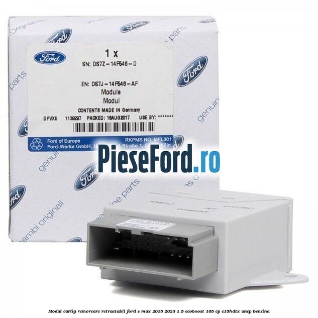 Modul carlig remorcare retractabil Ford S-Max 2015-2023 1.5 EcoBoost 165 cp C15HDTX, UNCP benzina