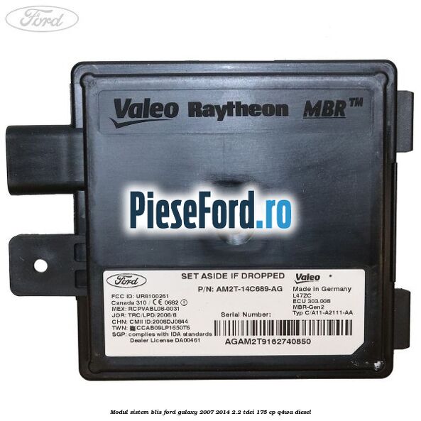 Modul sistem BLIS Ford Galaxy 2007-2014 2.2 TDCi 175 cp Q4WA diesel