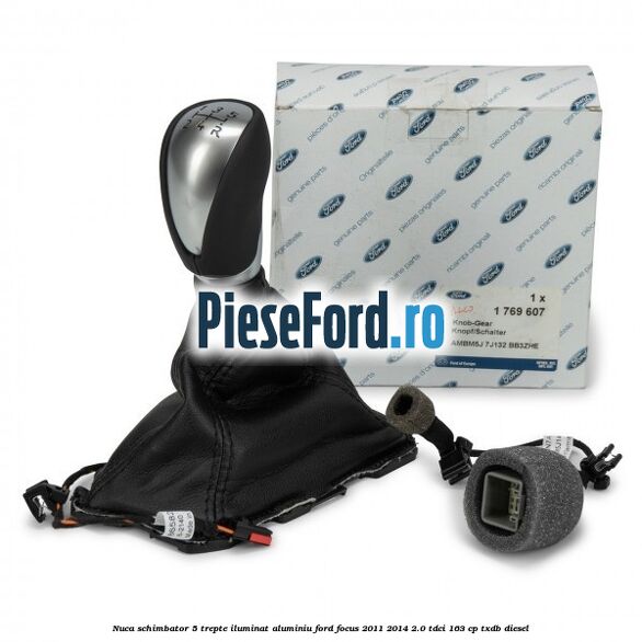 Nuca schimbator, 5 trepte iluminat aluminiu Ford Focus 2011-2014 2.0 TDCi 163 cp TXDB diesel