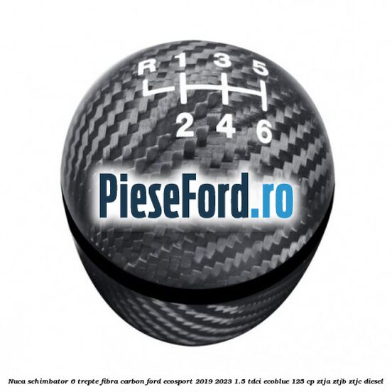 Nuca schimbator 6 trepte fibra carbon Ford EcoSport 2019-2023 1.5 TDCi EcoBlue 125 cp ZTJA, ZTJB, ZTJC diesel