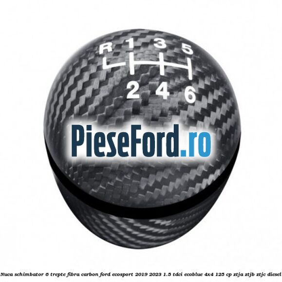 Nuca schimbator 6 trepte fibra carbon Ford EcoSport 2019-2023 1.5 TDCi EcoBlue 4x4 125 cp ZTJA, ZTJB, ZTJC diesel