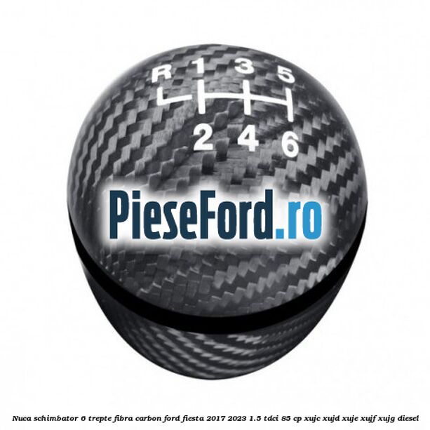 Nuca schimbator 6 trepte fibra carbon Ford Fiesta 2017-2023 1.5 TDCi 85 cp XUJC, XUJD, XUJE, XUJF, XUJG diesel