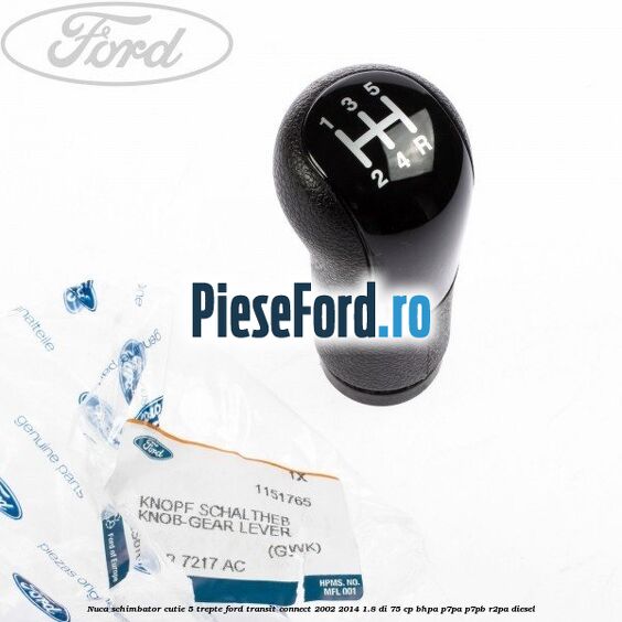 Nuca schimbator cutie 5 trepte Ford Transit Connect 2002-2014 1.8 Di 75 cp BHPA, P7PA, P7PB, R2PA diesel