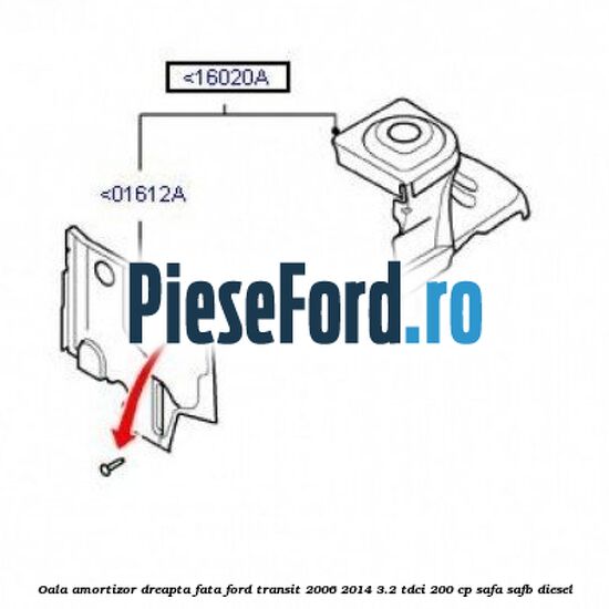 Oala amortizor dreapta fata Ford Transit 2006-2014 3.2 TDCi 200 cp Oala amortizor dreapta fata Ford Transit 2006-2014 3.2 TDCi 200 cp SAFA, SAFB diesel