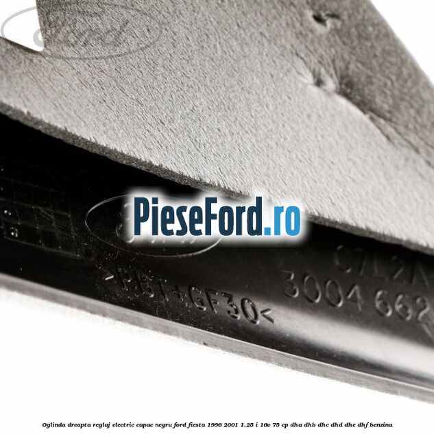 Oglinda dreapta reglaj electric capac negru Ford Fiesta 1996-2001 1.25 i 16V 75 cp DHA, DHB, DHC, DHD, DHE, DHF benzina