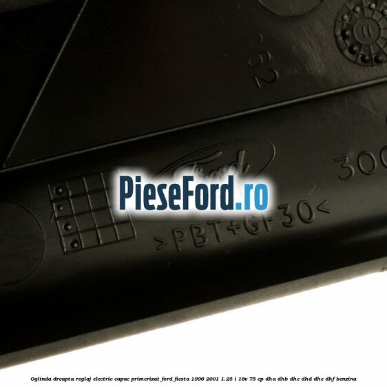 Oglinda dreapta reglaj electric capac primerizat Ford Fiesta 1996-2001 1.25 i 16V 75 cp DHA, DHB, DHC, DHD, DHE, DHF benzina