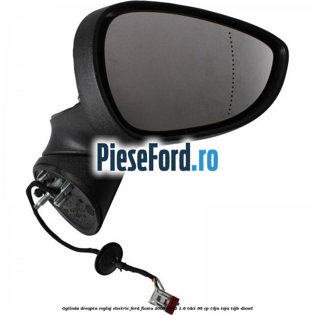 Oglinda dreapta reglaj electric Ford Fiesta 2008-2012 1.6 TDCi 95 cp T3JA, TZJA, TZJB diesel