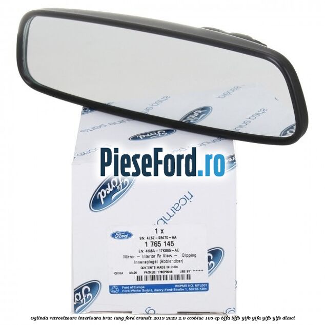 Oglinda retrovizoare interioara brat lung Ford Transit 2019-2023 2.0 EcoBlue 105 cp BJFA, BJFB, YLF6, YLFA, YLFB, YLFS diesel