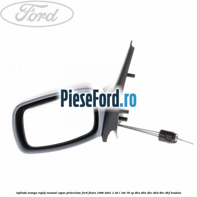 Oglinda stanga reglaj manual capac primerizat Ford Fiesta 1996-2001 1.25 i 16V 75 cp DHA, DHB, DHC, DHD, DHE, DHF benzina