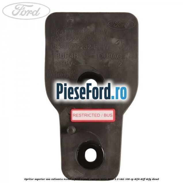 Opritor superior usa culisanta model 2 Ford Transit Custom 2014-2018 2.2 TDCi 100 cp DRF4, DRFF, DRFG diesel