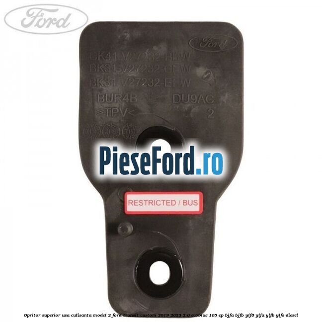 Opritor superior usa culisanta model 2 Ford Transit Custom 2019-2023 2.0 EcoBlue 105 cp BJFA, BJFB, YLF6, YLFA, YLFB, YLFS diesel