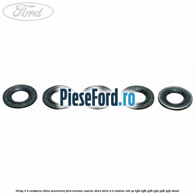Oring 3/8 conducta clima aeroterma Ford Tourneo Custom 2014-2018 2.0 EcoBlue 105 cp BJFA, BJFB, YLF6, YLFA, YLFB, YLFS diesel