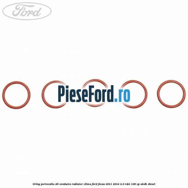 Oring portocaliu 26 conducta radiator clima Ford Focus 2011-2014 2.0 TDCi 136 cp UKDB diesel