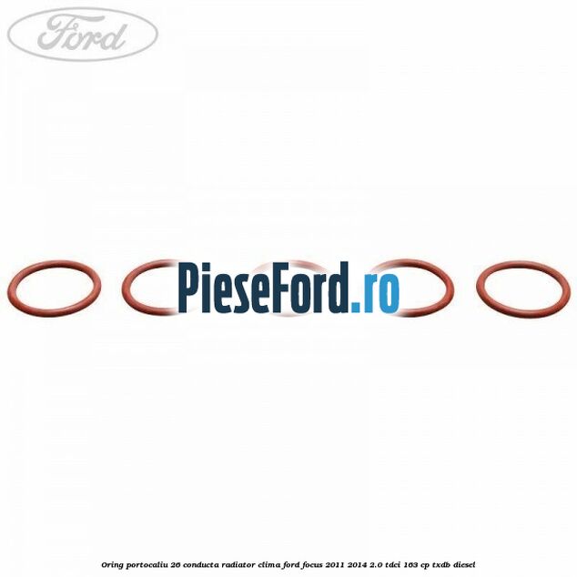 Oring portocaliu 26 conducta radiator clima Ford Focus 2011-2014 2.0 TDCi 163 cp TXDB diesel