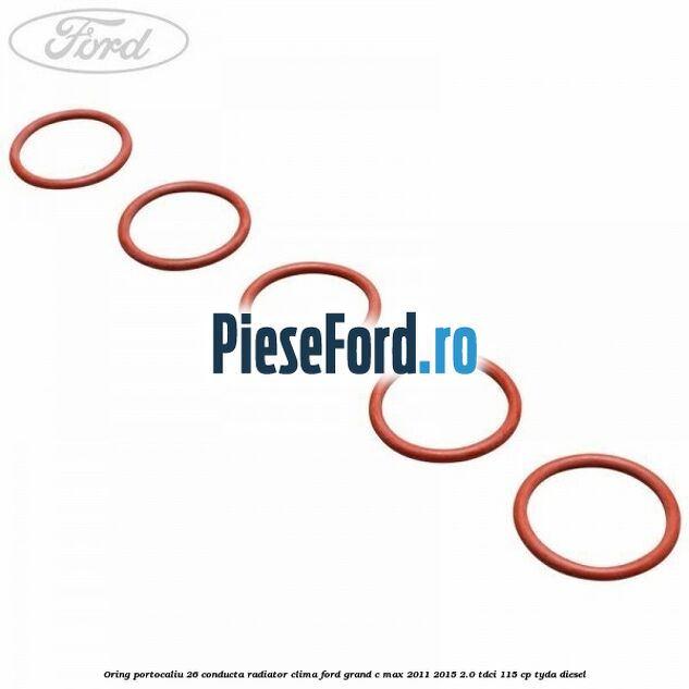 Oring portocaliu 26 conducta radiator clima Ford Grand C-Max 2011-2015 2.0 TDCi 115 cp TYDA diesel