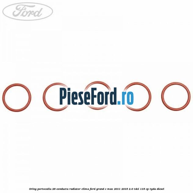 Oring portocaliu 26 conducta radiator clima Ford Grand C-Max 2011-2015 2.0 TDCi 115 cp TYDA diesel