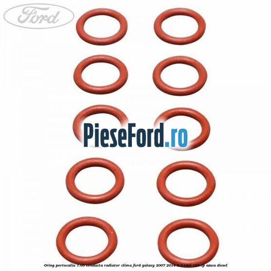 Oring portocaliu 7.65 conducta radiator clima Ford Galaxy 2007-2014 2.0 TDCi 130 cp AZWA diesel