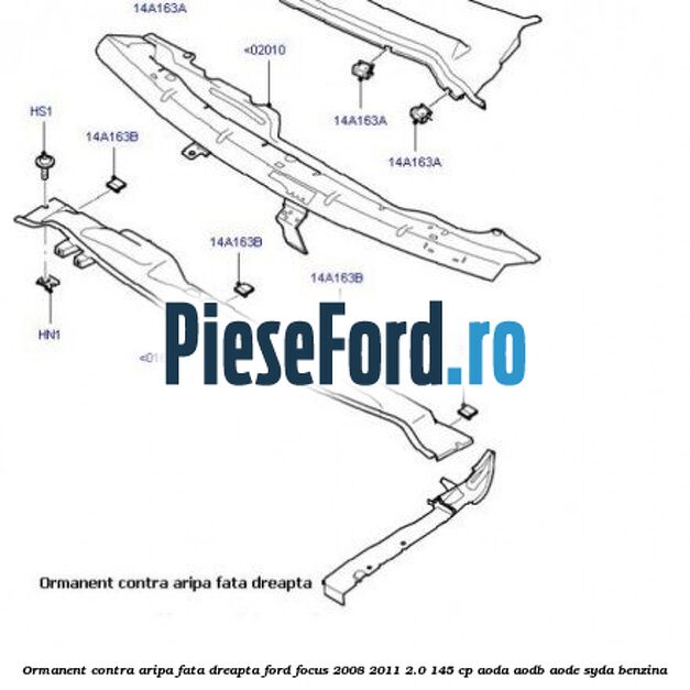 Ormanent contra aripa fata dreapta Ford Focus 2008-2011 2.0 145 cp AODA, AODB, AODE, SYDA benzina