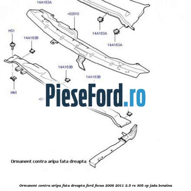 Ormanent contra aripa fata dreapta Ford Focus 2008-2011 2.5 RS 305 cp JZDA benzina