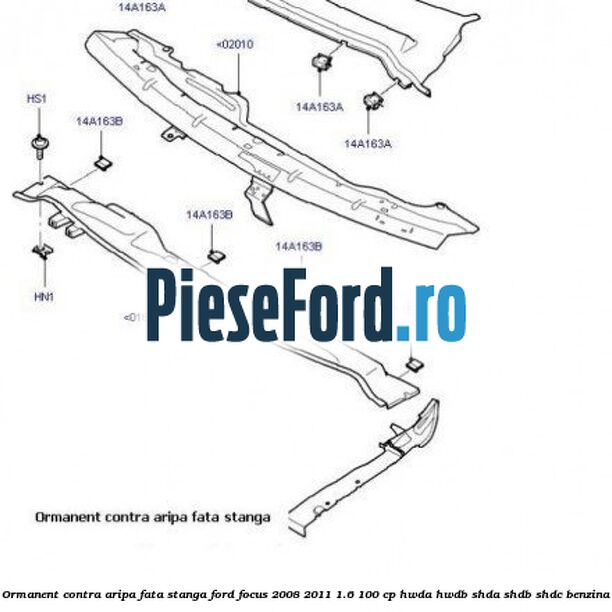 Ormanent contra aripa fata stanga Ford Focus 2008-2011 1.6 100 cp HWDA, HWDB, SHDA, SHDB, SHDC benzina