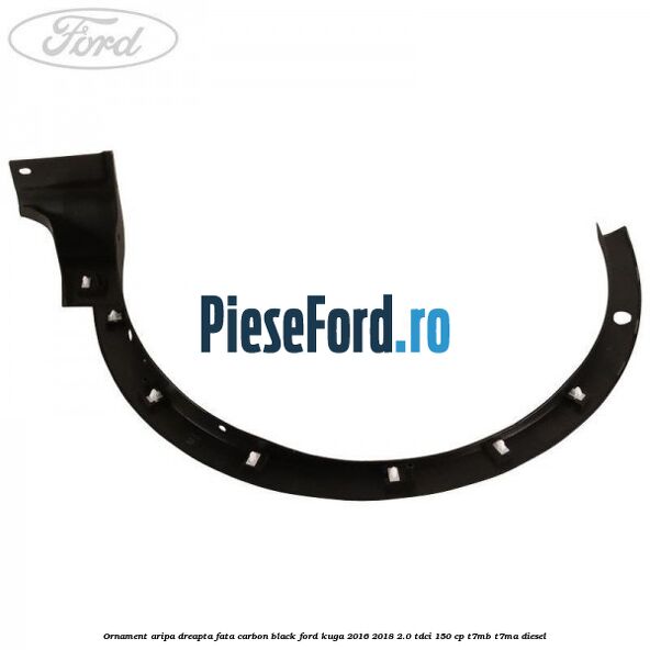 Ornament aripa dreapta fata carbon black Ford Kuga 2016-2018 2.0 TDCi 150 cp T7MB, T7MA diesel