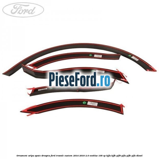 Ornament aripa spate dreapta Ford Transit Custom 2014-2018 2.0 EcoBlue 105 cp BJFA, BJFB, YLF6, YLFA, YLFB, YLFS diesel