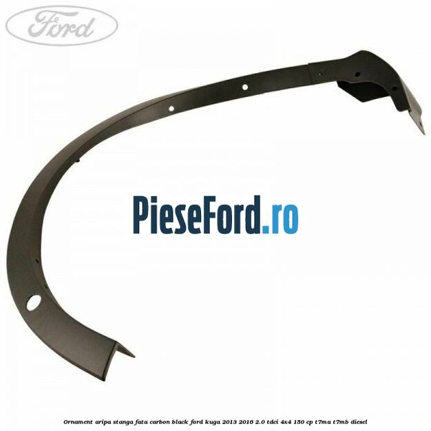 Ornament aripa stanga fata carbon black Ford Kuga 2013-2016 2.0 TDCi 4x4 150 cp T7MA, T7MB diesel
