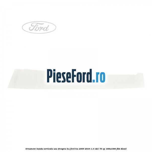 Ornament banda verticala usa dreapta KA Ford Ka 2009-2016 1.3 TDCi 75 cp 169A1000, FD4 diesel