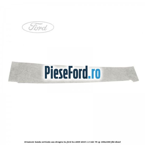 Ornament banda verticala usa dreapta KA Ford Ka 2009-2016 1.3 TDCi 75 cp 169A1000, FD4 diesel