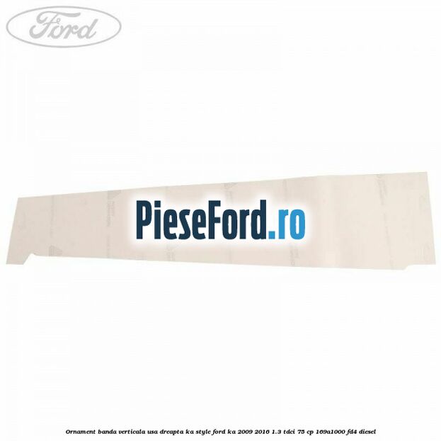 Ornament banda verticala usa dreapta KA Style Ford Ka 2009-2016 1.3 TDCi 75 cp 169A1000, FD4 diesel